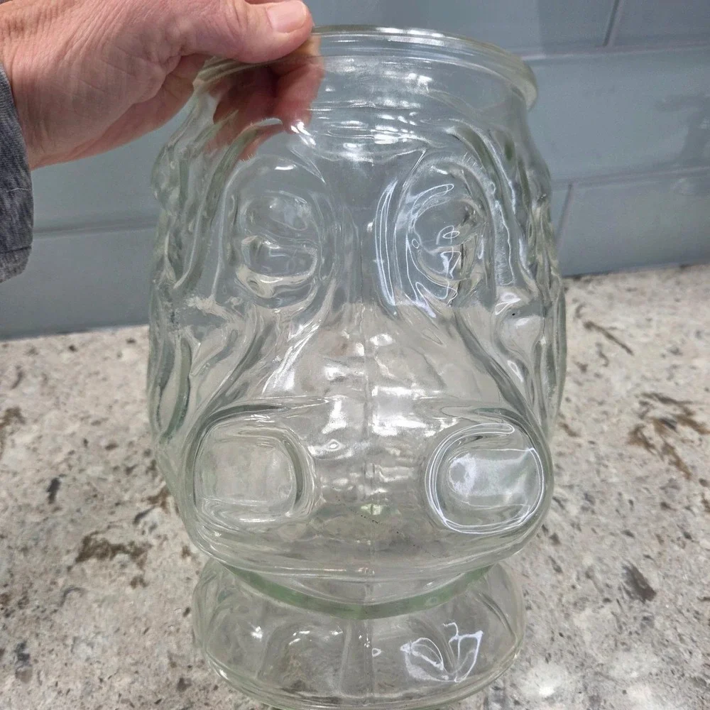 Vintage Libbys Hippo Big Top Circus Glass Cookie Jar Kitchen Decor No Lid